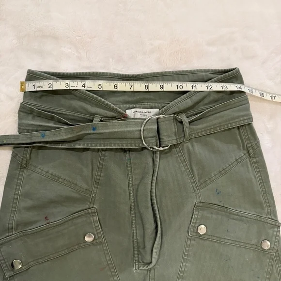 Marissa Webb Collective Canvas Cropped Pants Olive Green 35297 - Picture 9 of 15
